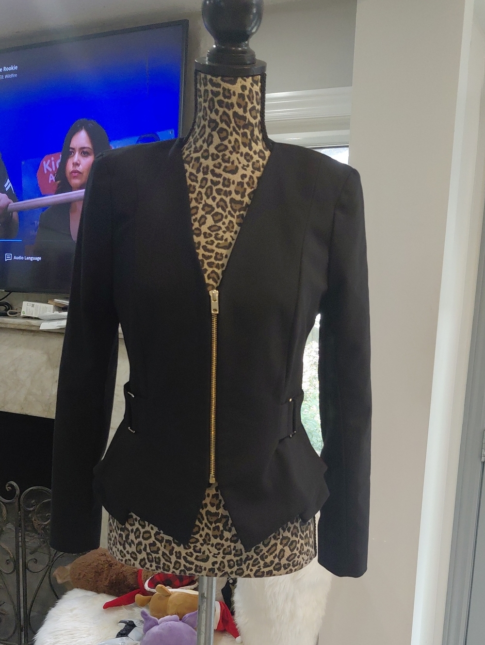 River Island Black Zip-Front Tailored Blazer